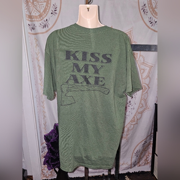 EUC Stumpy's Hatchet House 'Kiss My Axe' Graphic Tee Size XL - Picture 1 of 8